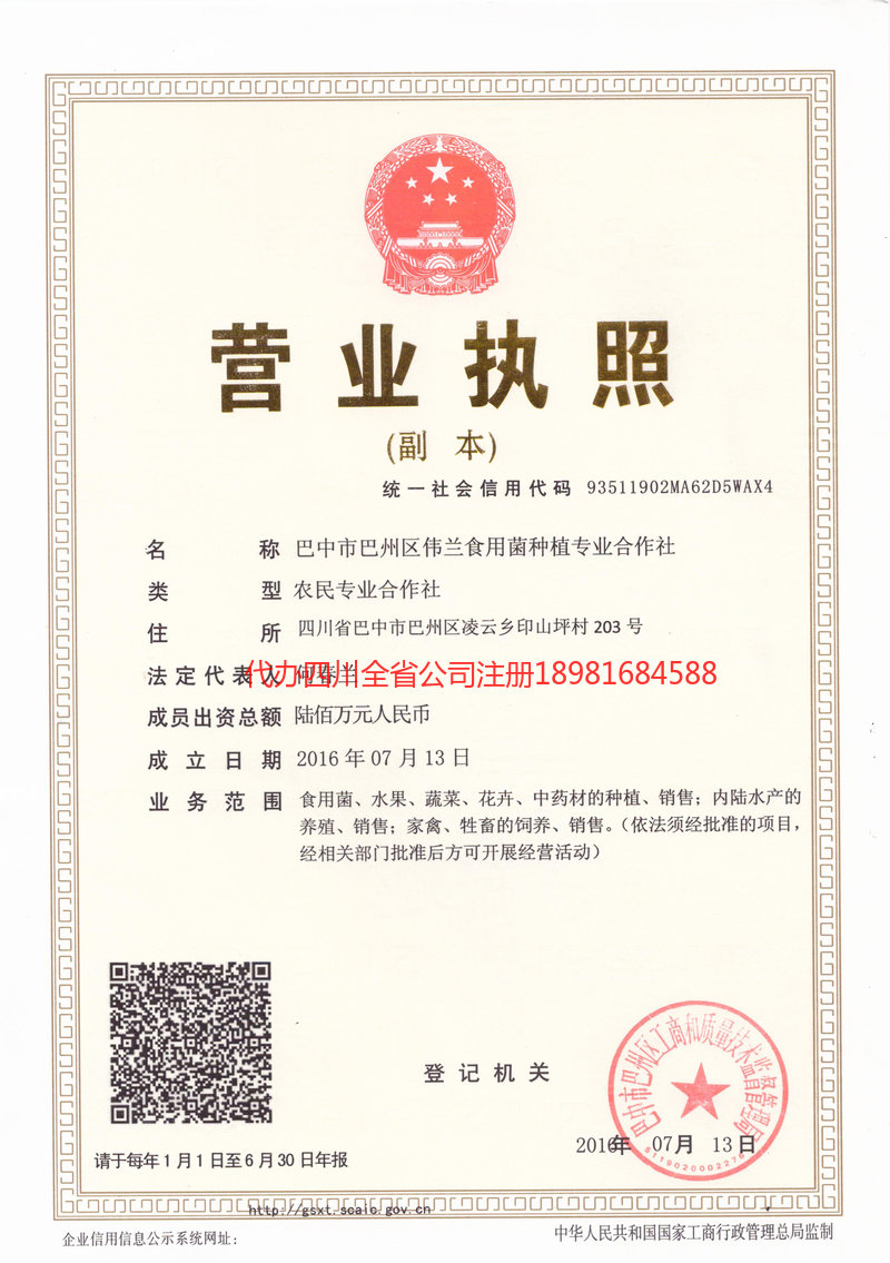 高密高密伟兰食用菌种植专业合作社